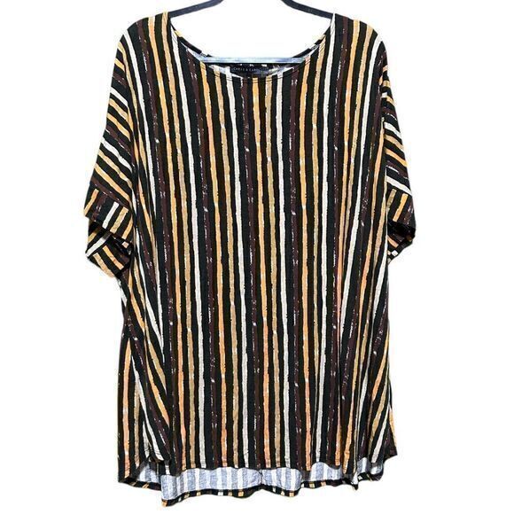 Chris & Carol Plus Size Women's Striped Blouse Top‎ Size 3XL Multicolor - Picture 1 of 4